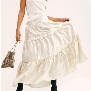 NWOT Free People Silver Moonbeam Maxi Skirt- XS